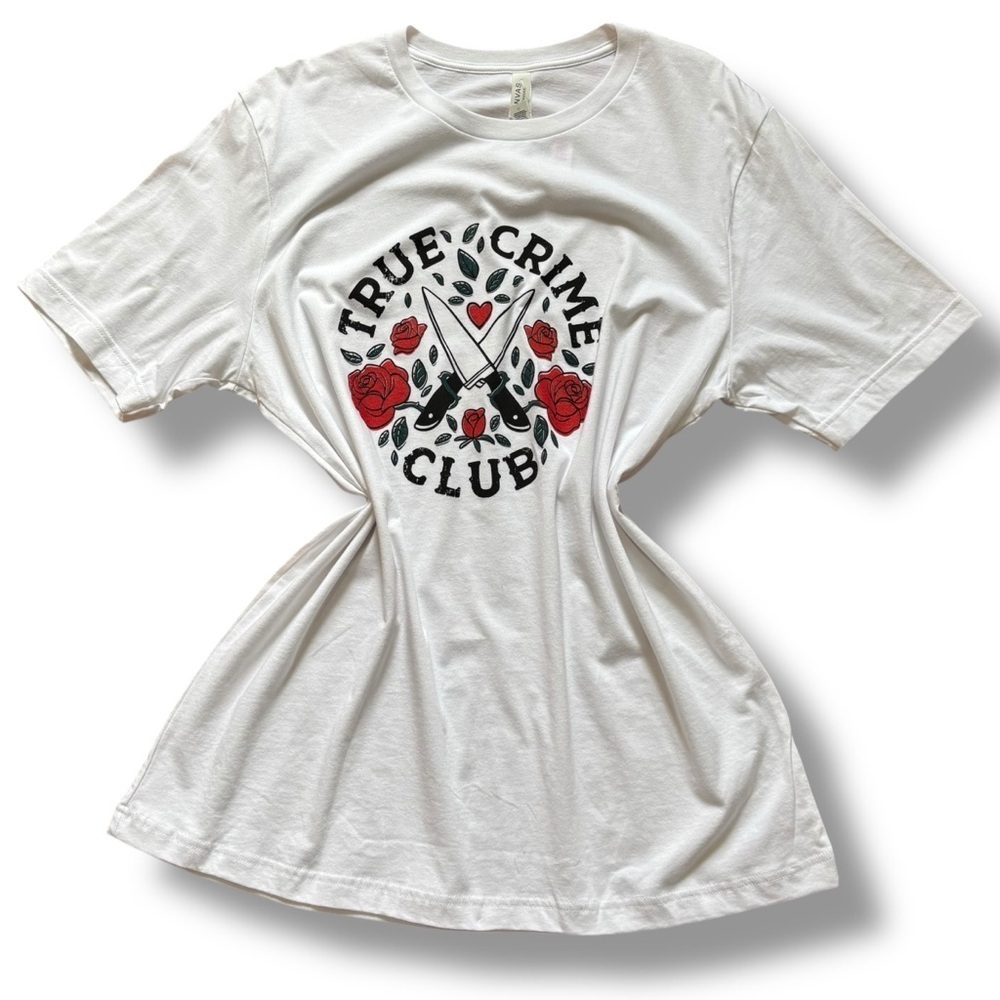 NWT Boutique True Crime Bella Canvas White Tee - Size XLarge